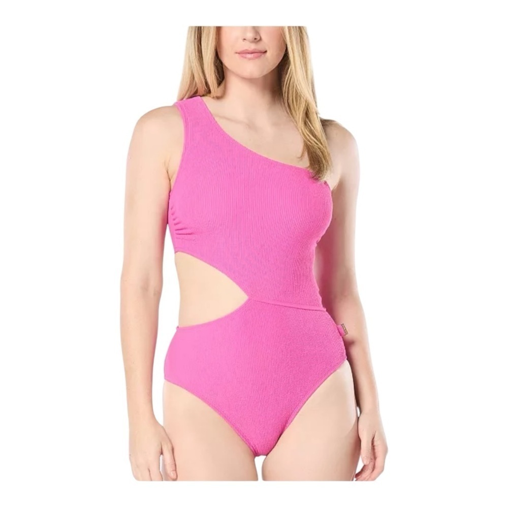 MICHAEL Michael Kors One-Shoulder Side-Cutout Swimsuit NWT